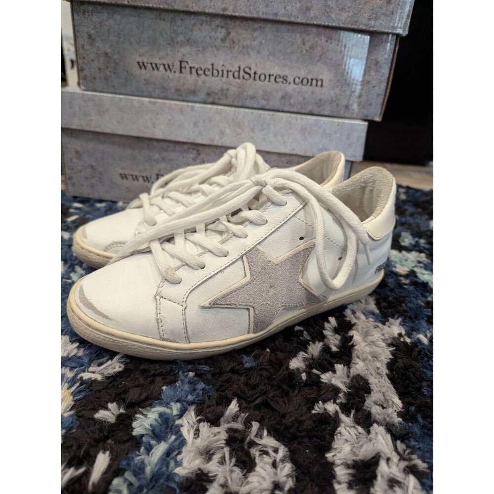 Freebird by Steven Star Sneakers White Leather Suede Star Women’s 8 Casual
